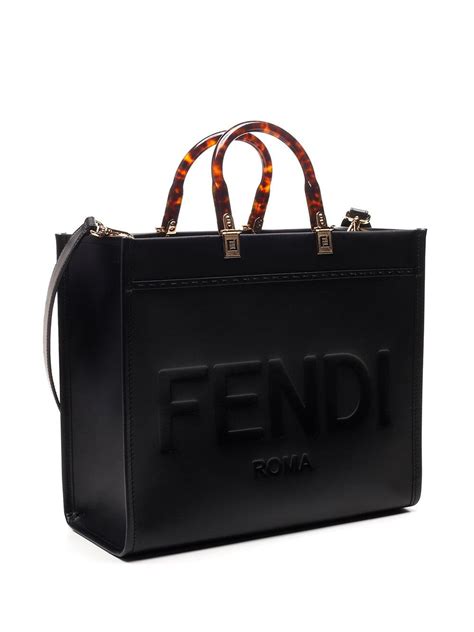 fendi sunshine tote black|fendi sunshine shopper small.